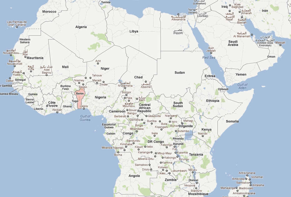map of benin africa